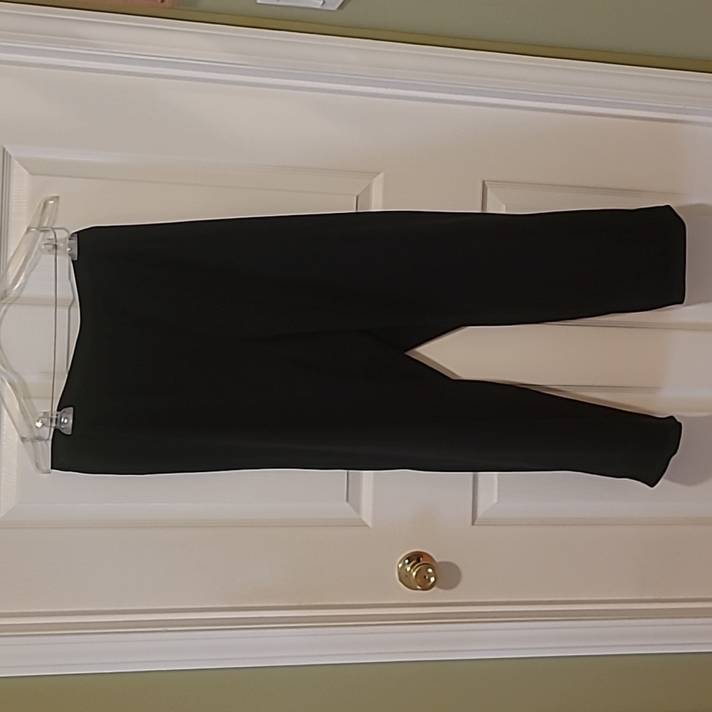 Black faux velour trousers Size 14W